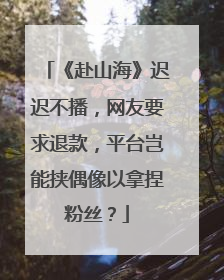 《赴山海》迟迟不播，网友要求退款，平台岂能挟偶像以拿捏粉丝？