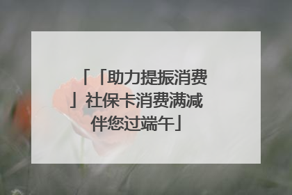 「助力提振消费」社保卡消费满减伴您过端午