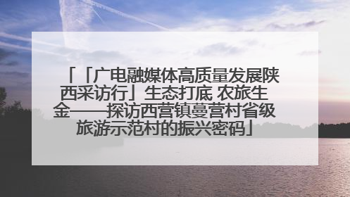 「广电融媒体高质量发展陕西采访行」生态打底 农旅生金——探访西营镇蔓营村省级旅游示范村的振兴密码