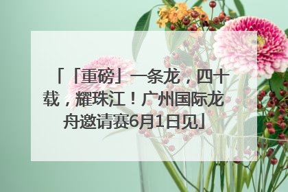 「重磅」一条龙，四十载，耀珠江！广州国际龙舟邀请赛6月1日见