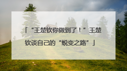 “王楚钦你做到了！”王楚钦谈自己的“蜕变之路”