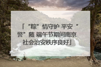“粽”情守护 平安“警”随 端午节期间南京社会治安秩序良好