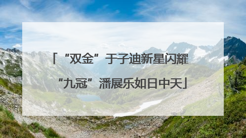 “双金”于子迪新星闪耀 “九冠”潘展乐如日中天