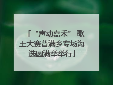 “声动嘉禾” 歌王大赛普满乡专场海选圆满举举行