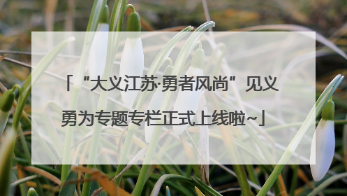 “大义江苏·勇者风尚”见义勇为专题专栏正式上线啦~