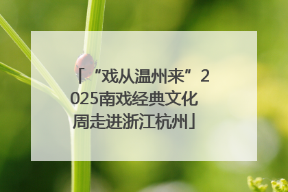 “戏从温州来”2025南戏经典文化周走进浙江杭州