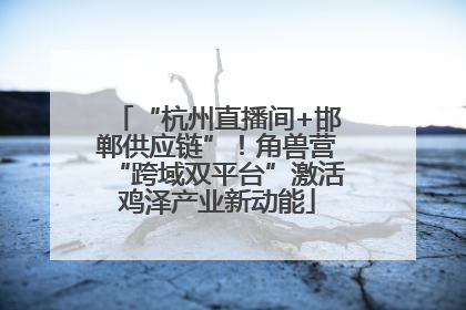 “杭州直播间+邯郸供应链”！角兽营“跨域双平台”激活鸡泽产业新动能