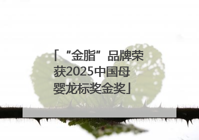 “金脂”品牌荣获2025中国母婴龙标奖金奖