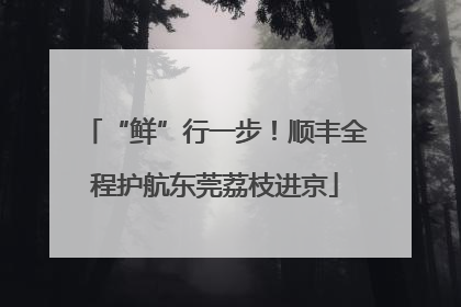 “鲜”行一步！顺丰全程护航东莞荔枝进京