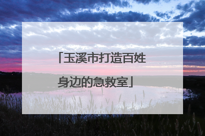 玉溪市打造百姓身边的急救室