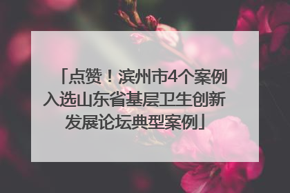 点赞！滨州市4个案例入选山东省基层卫生创新发展论坛典型案例
