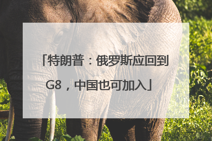 特朗普：俄罗斯应回到G8，中国也可加入