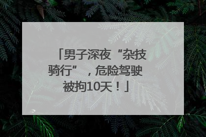 男子深夜“杂技骑行”，危险驾驶被拘10天！