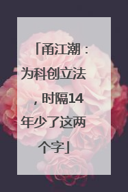 甬江潮：为科创立法，时隔14年少了这两个字