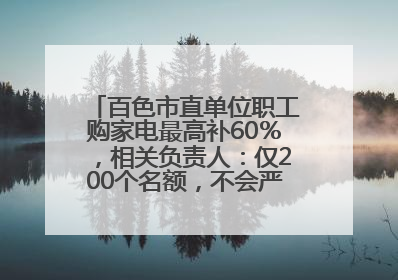 百色市直单位职工购家电最高补60％，相关负责人：仅200个名额，不会严格筛查身份