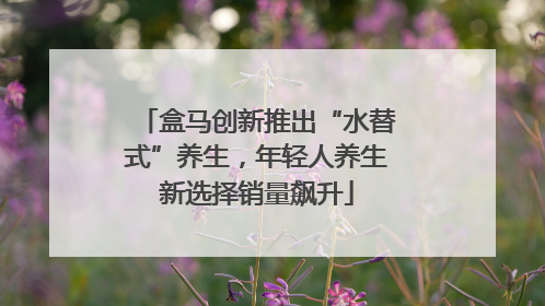 盒马创新推出“水替式”养生，年轻人养生新选择销量飙升