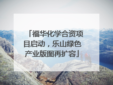 福华化学合资项目启动，乐山绿色产业版图再扩容