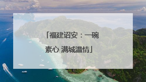 福建诏安：一碗素心 满城温情