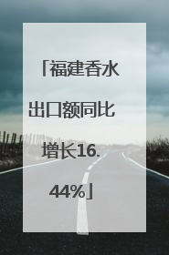 福建香水出口额同比增长16.44%