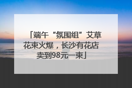 端午“氛围组”艾草花束火爆，长沙有花店卖到98元一束