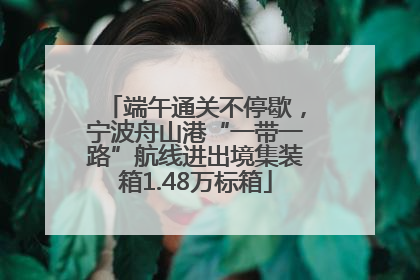 端午通关不停歇，宁波舟山港“一带一路”航线进出境集装箱1.48万标箱