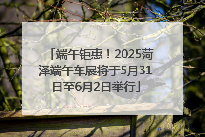 端午钜惠！2025菏泽端午车展将于5月31日至6月2日举行