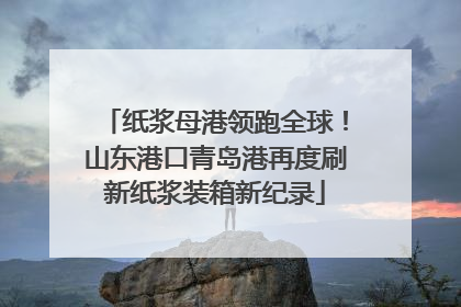 纸浆母港领跑全球！山东港口青岛港再度刷新纸浆装箱新纪录