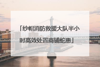 纱帽消防救援大队半小时高效处置商铺蛇患