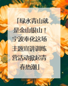 绿水青山就是金山银山！宁波奉化这场主题宣讲训练营活动掀起青春热潮
