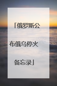 俄罗斯公布俄乌停火备忘录