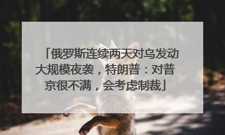 俄罗斯连续两天对乌发动大规模夜袭，特朗普：对普京很不满，会考虑制裁