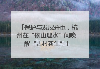 保护与发展并重，杭州在“依山理水”间唤醒“古村新生”