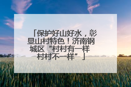 保护好山好水，彰显山村特色！济南钢城区“村村有一样 村村不一样”
