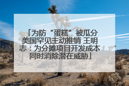 为防“蛋糕”被瓜分 美国罕见主动推销 王明志：为分摊项目开发成本同时消除潜在威胁