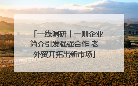 一线调研丨一则企业简介引发强强合作 老外贸开拓出新市场