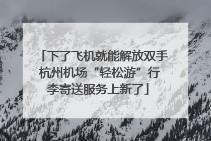 下了飞机就能解放双手 杭州机场“轻松游”行李寄送服务上新了