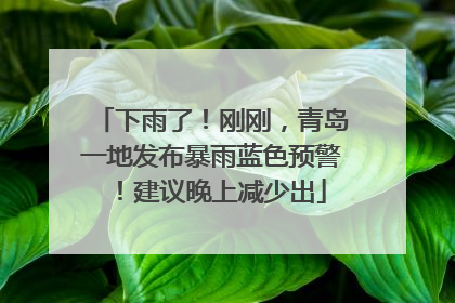 下雨了！刚刚，青岛一地发布暴雨蓝色预警！建议晚上减少出