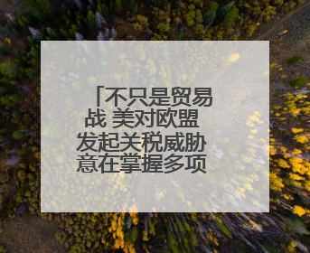不只是贸易战 美对欧盟发起关税威胁意在掌握多项议程主导权