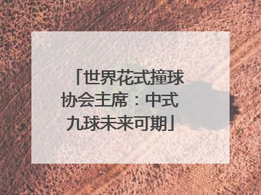 世界花式撞球协会主席：中式九球未来可期