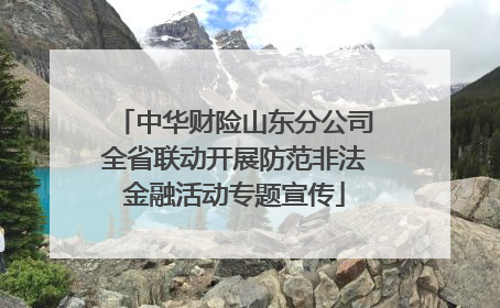 中华财险山东分公司全省联动开展防范非法金融活动专题宣传