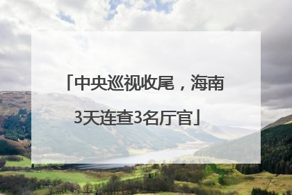中央巡视收尾，海南3天连查3名厅官