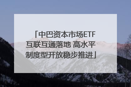 中巴资本市场ETF互联互通落地 高水平制度型开放稳步推进