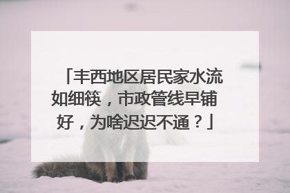 丰西地区居民家水流如细筷，市政管线早铺好，为啥迟迟不通？