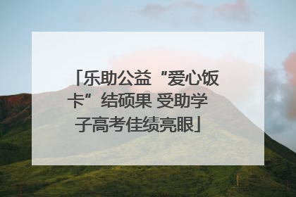 乐助公益“爱心饭卡”结硕果 受助学子高考佳绩亮眼