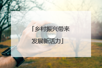 乡村振兴带来发展新活力