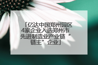 亿达中国郑州园区4家企业入选郑州市先进制造业产业链“链主”企业