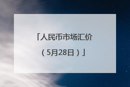 人民币市场汇价（5月28日）