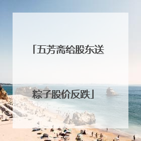 五芳斋给股东送粽子股价反跌