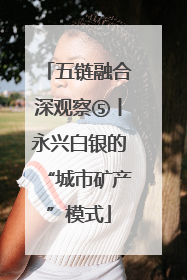 五链融合深观察⑤丨永兴白银的“城市矿产”模式