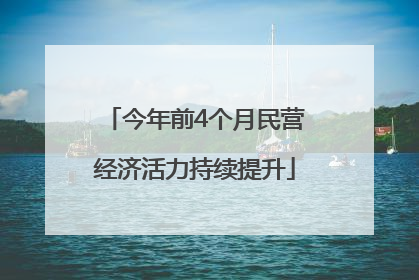 今年前4个月民营经济活力持续提升